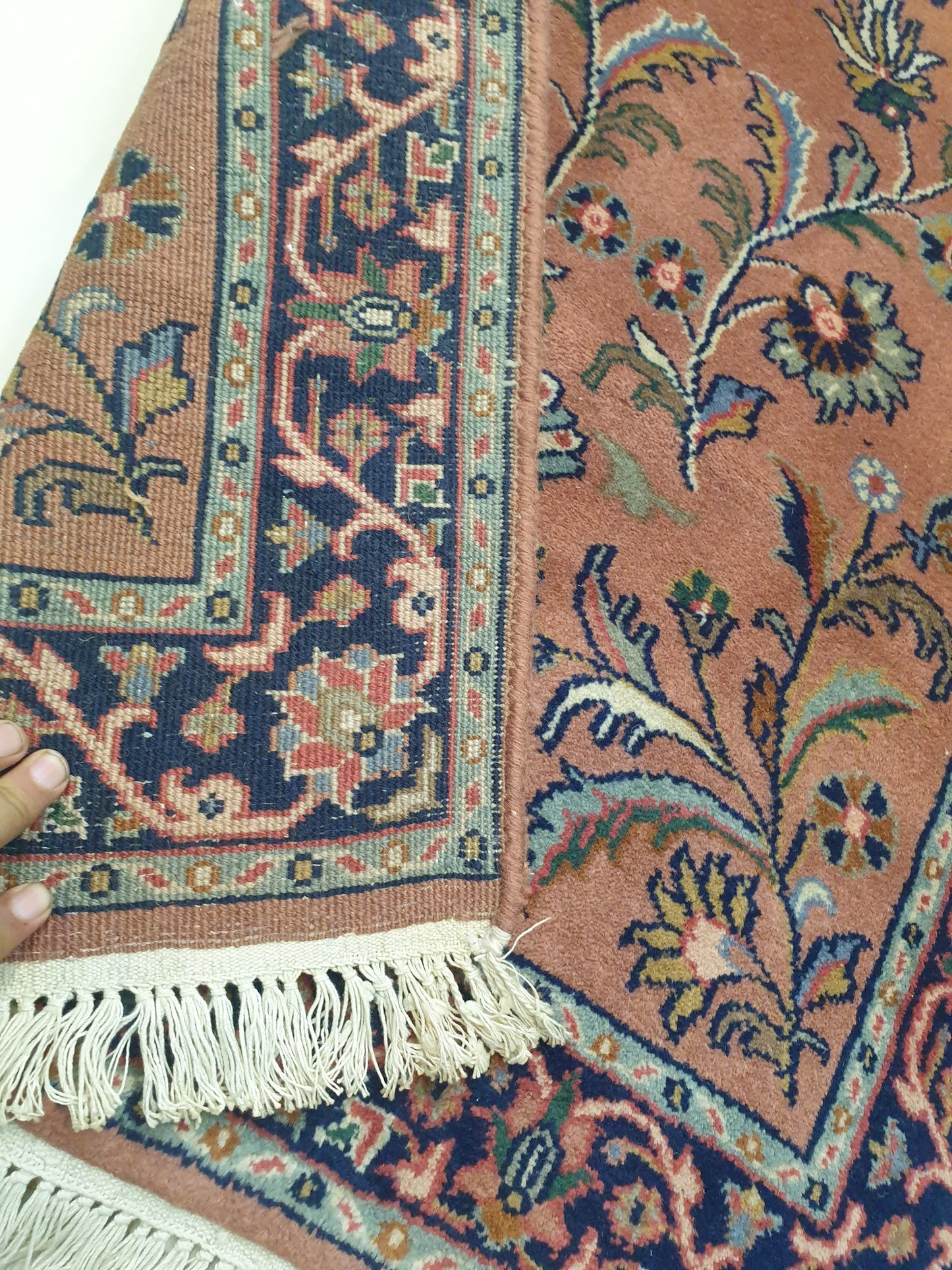 Graceful Grandeur: Exquisite Handmade Persian Runner Carpet - 13.1 x 2.8 Feet