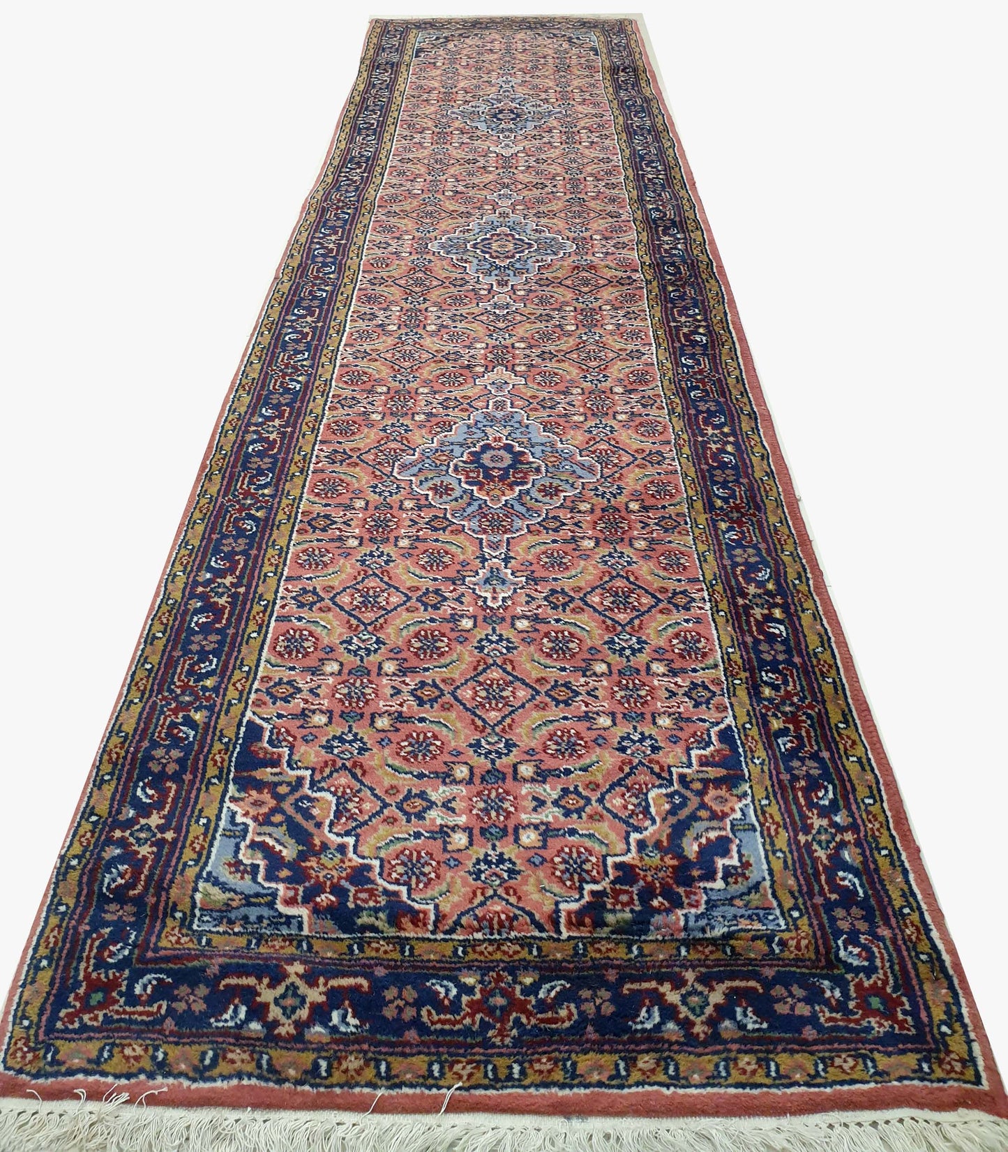 Elegant Indo-Persian Runner Carpet - 10 x 2.7 Feet