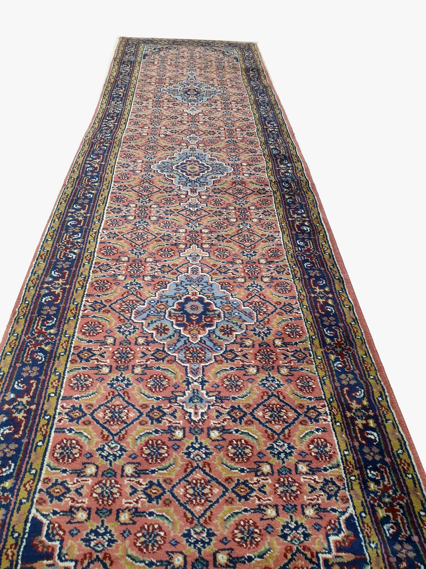 Elegant Indo-Persian Runner Carpet - 10 x 2.7 Feet