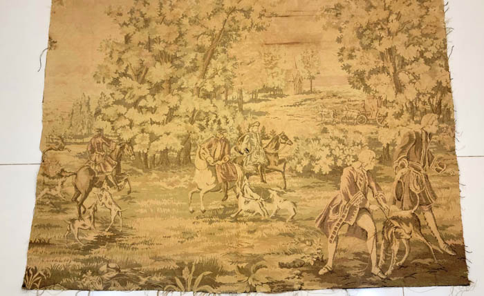 Vintage French Style Equestrian Hunt Tapestry Wall Hanging Art 120x87cm