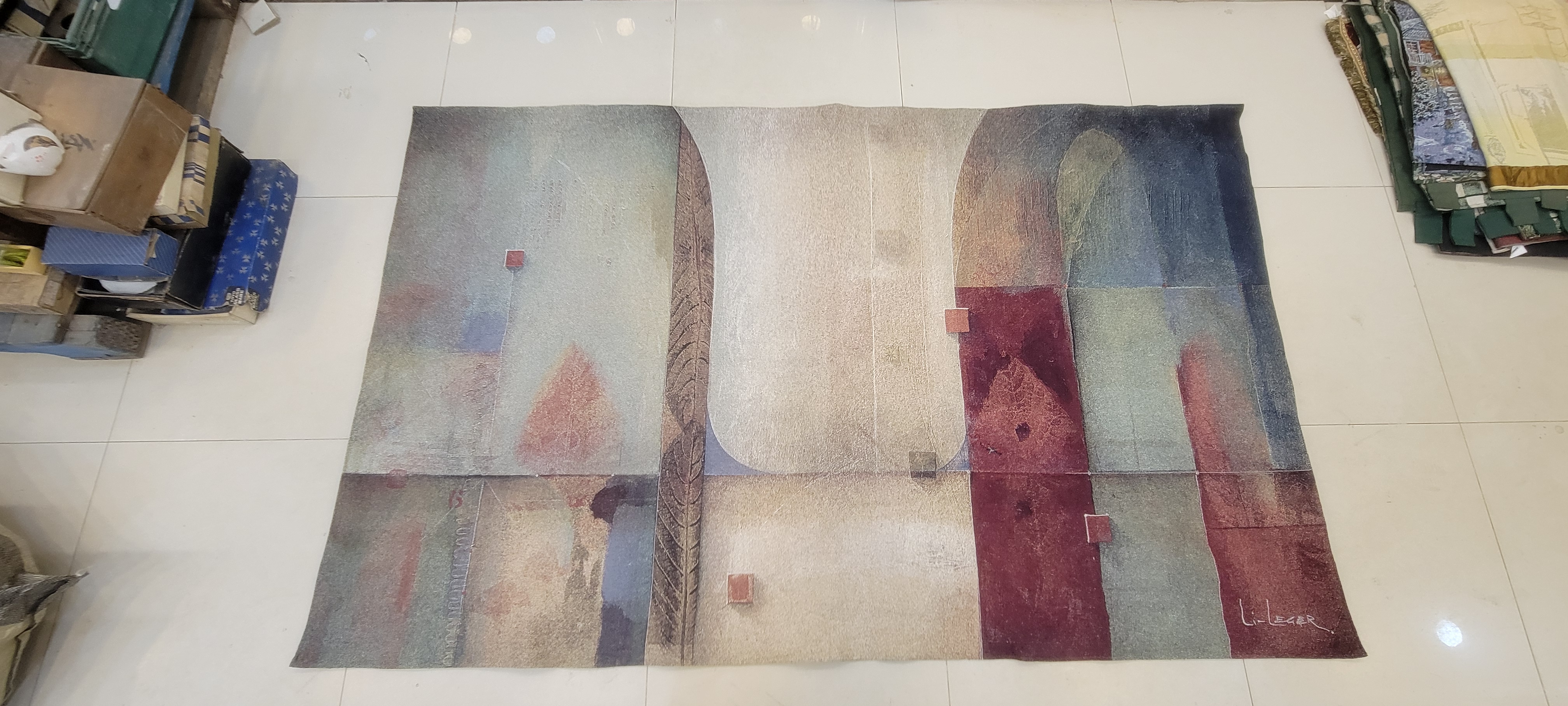 Fine Art Tapestries Modern Abstract Wall Hanging by Li Leger - 100% Cotton Jacquard Woven